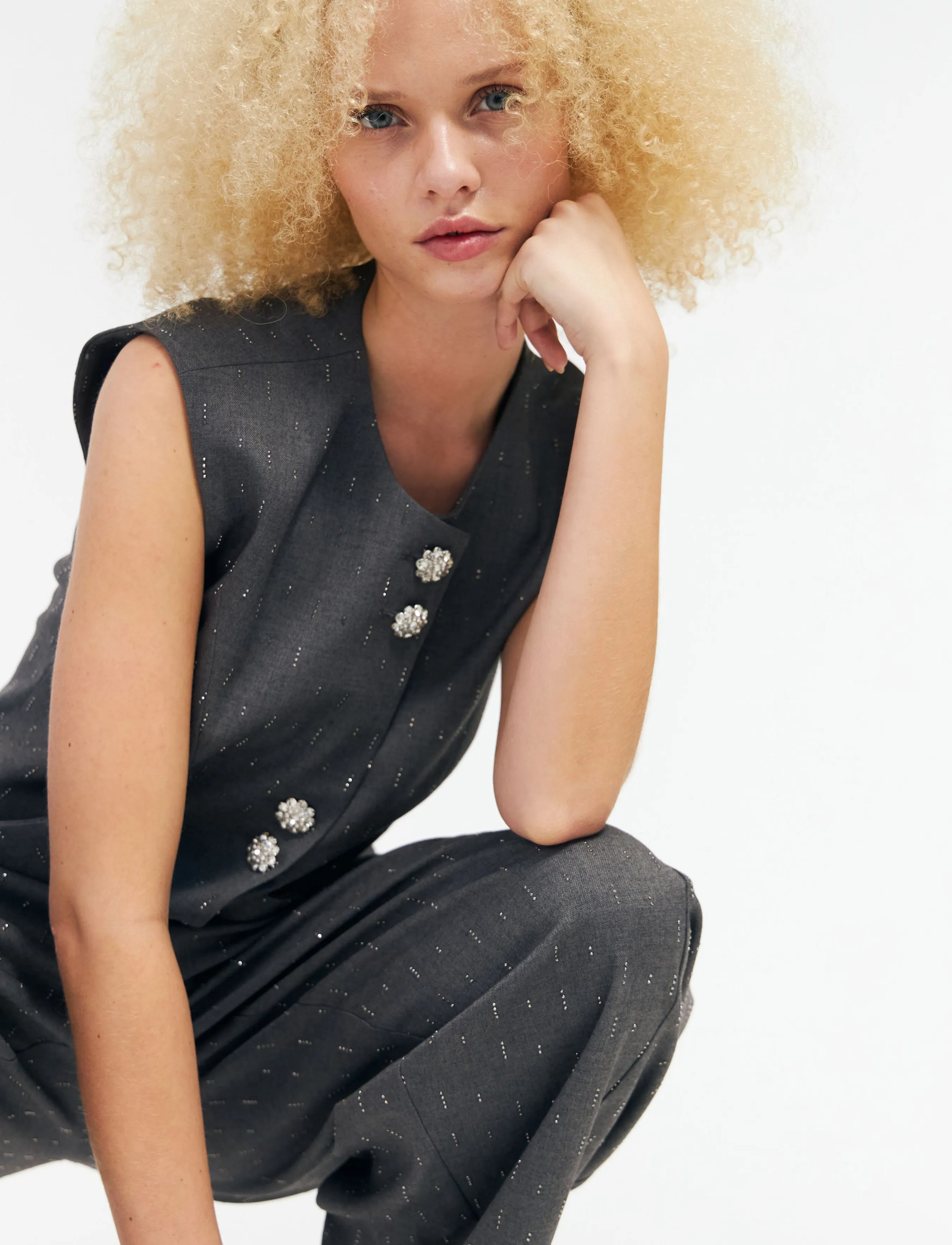 crās - Richacras Waistcoat - kostymvästar - grey melange - 4