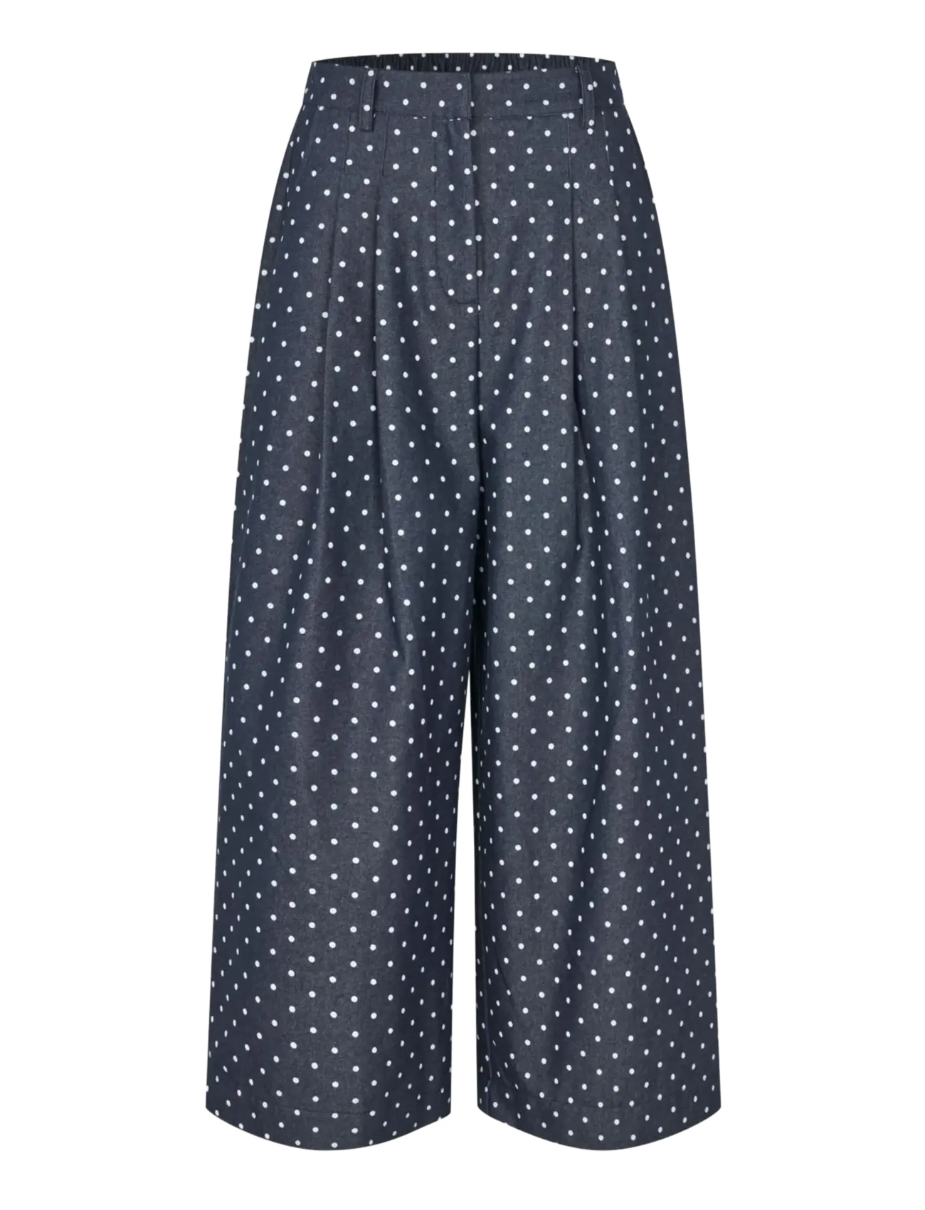 crās - Signecras Pants - laia säärega püksid - medium blue dot - 1