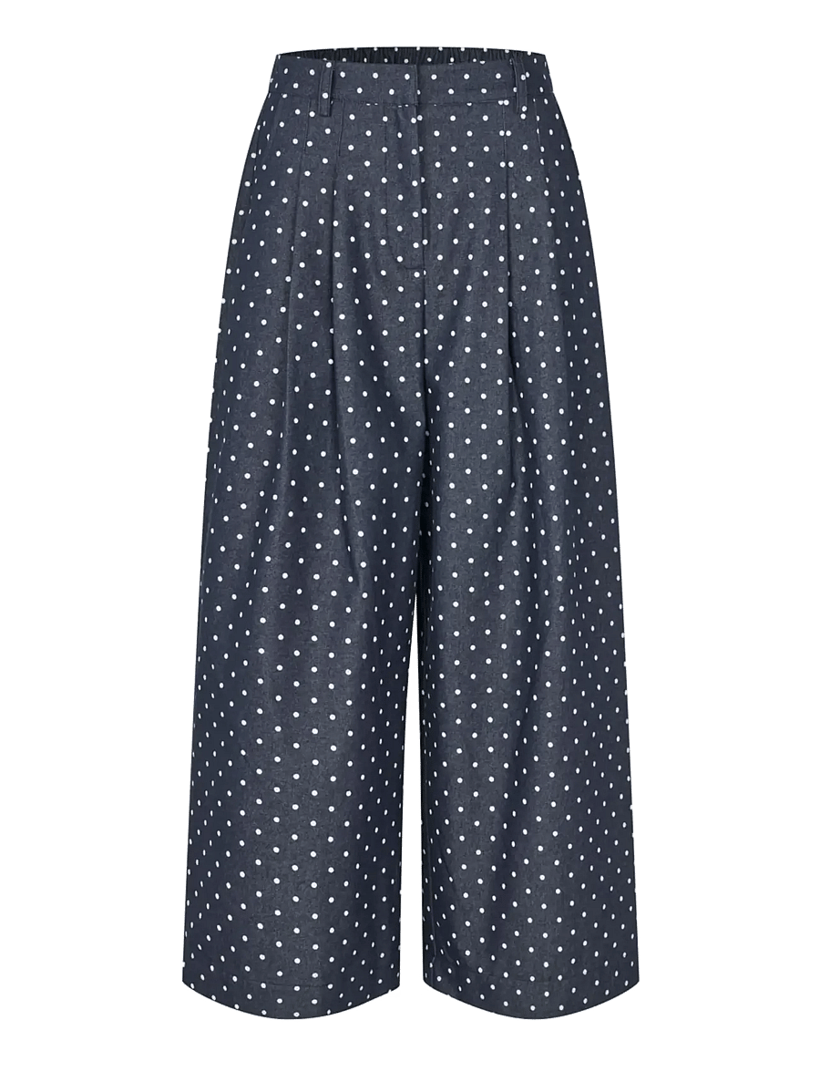 crās - Signecras Pants - laia säärega püksid - medium blue dot - 1