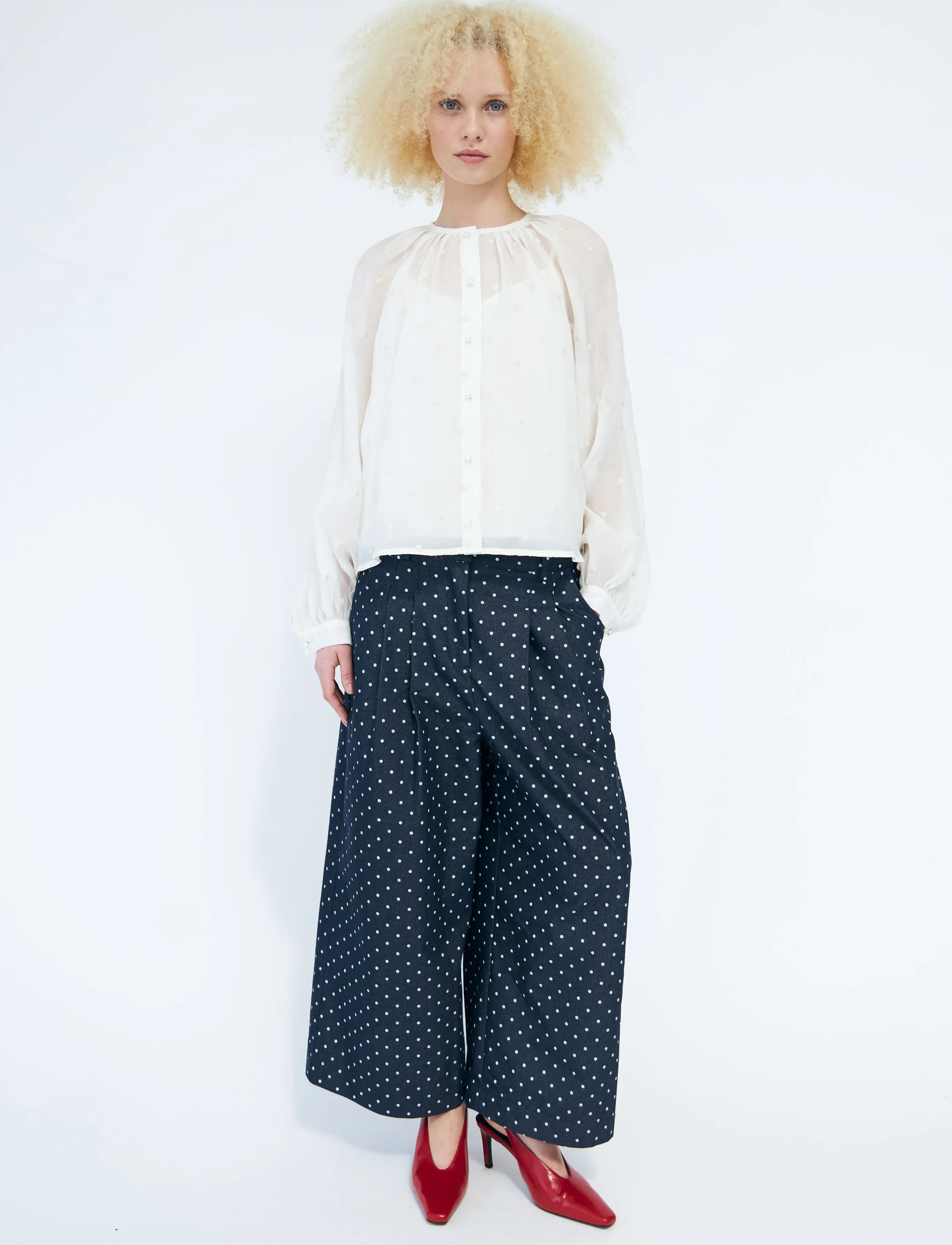 crās Signecras Pants - crās - MEDIUM BLUE DOT / navy