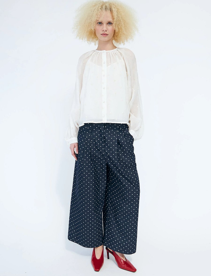 crās - Signecras Pants - laia säärega püksid - medium blue dot - 0