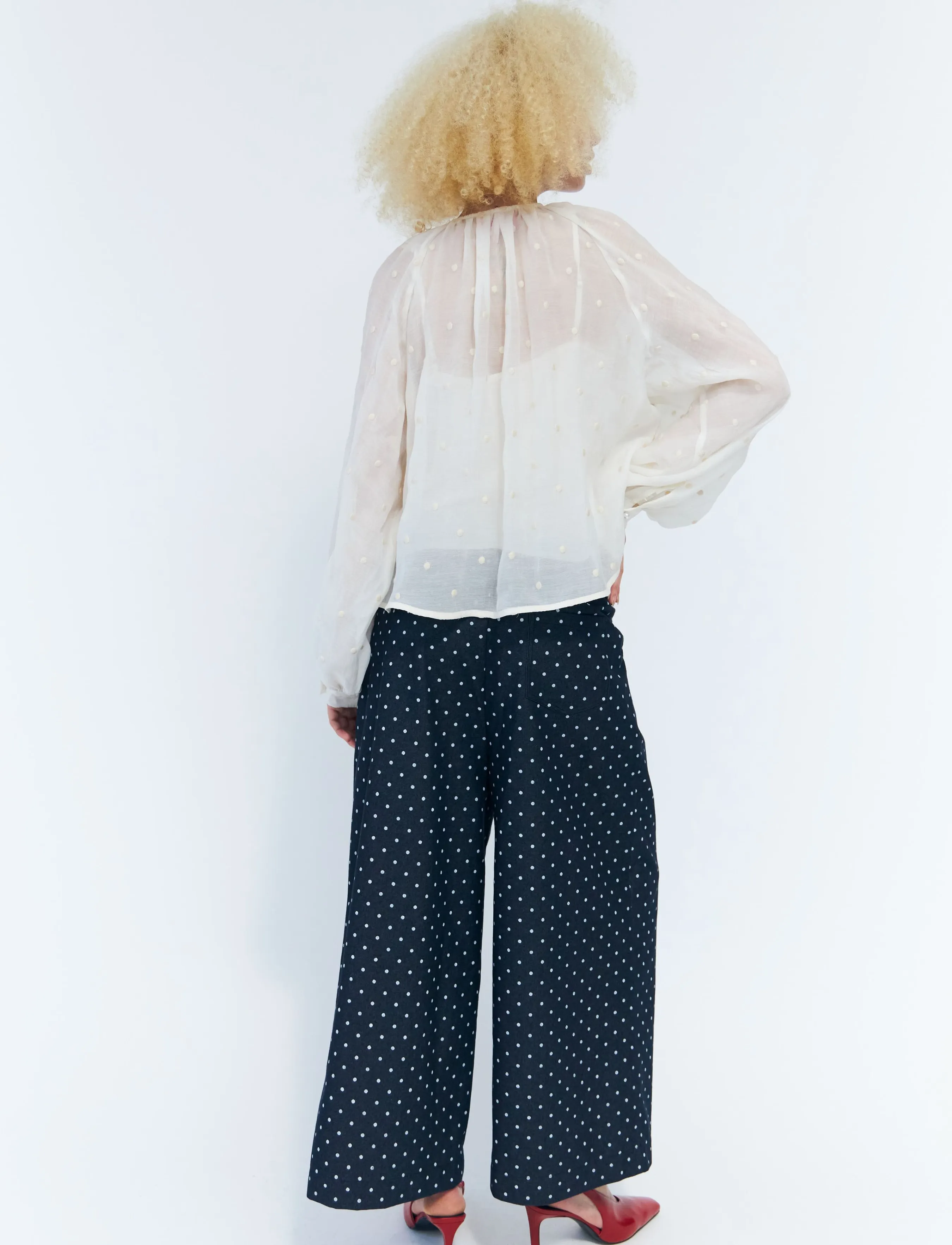 crās - Signecras Pants - laia säärega püksid - medium blue dot - 5