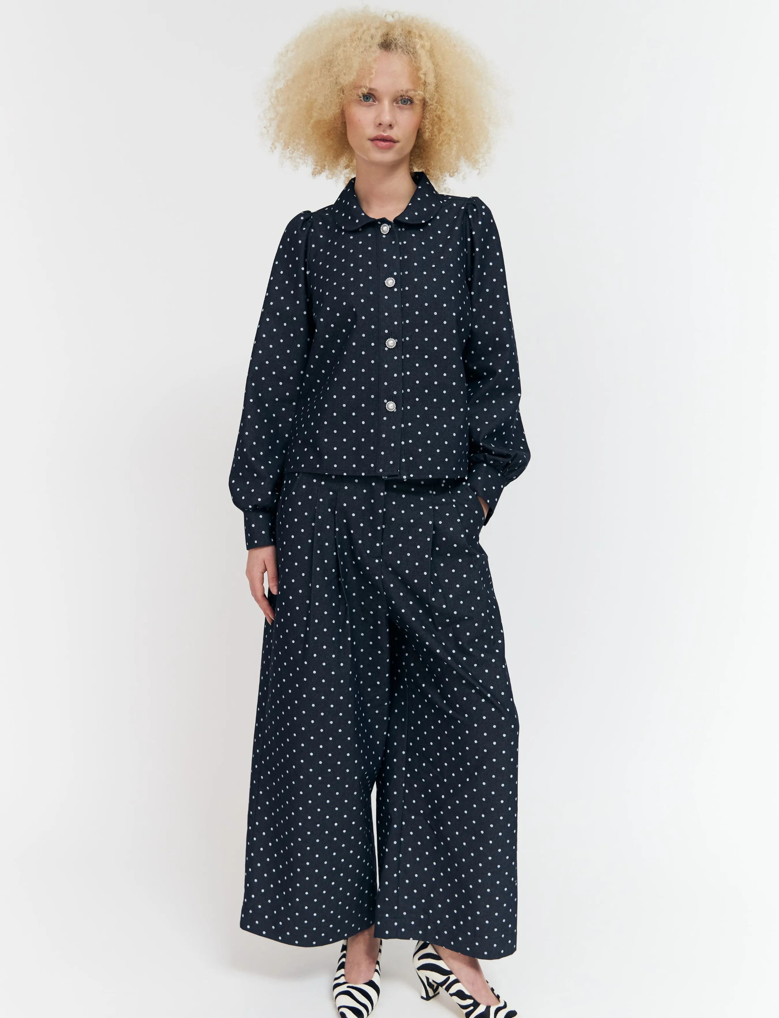 crās Spiritcras Shirt - Hemden - MEDIUM BLUE DOT / navy