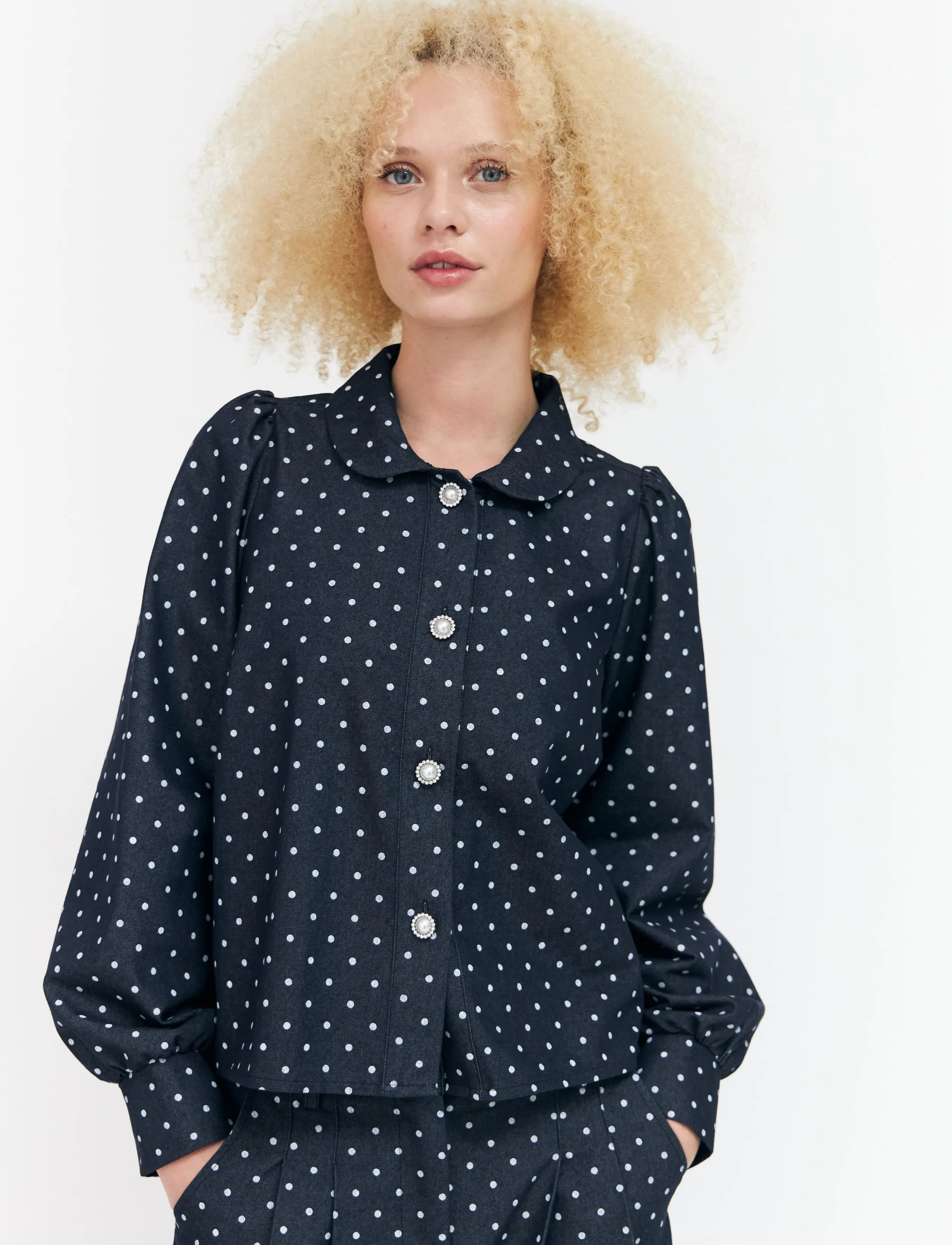 crās - Spiritcras Shirt - denimskjorter - medium blue dot - 3