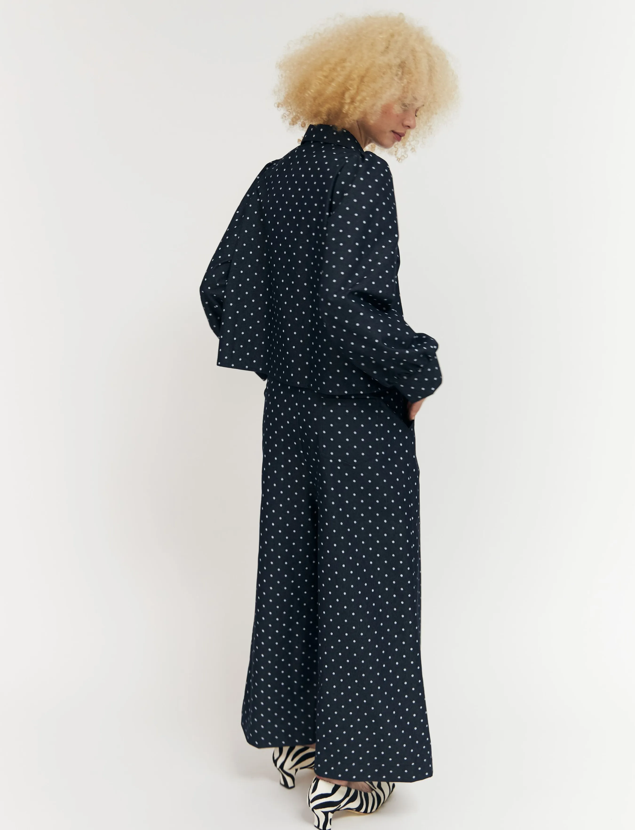 crās - Spiritcras Shirt - denimskjorter - medium blue dot - 4