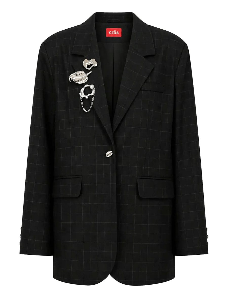 crās - Aishacras Blazer - single breasted blazers - dark grey check - 1