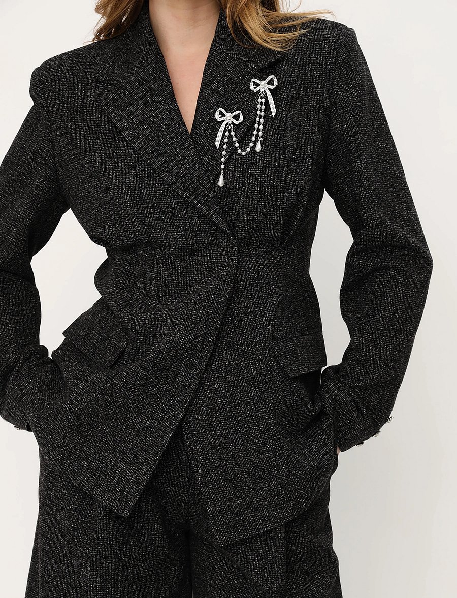 crās - Leonoracras Blazer - Üherealised pintsakud - salt and pepper - 3
