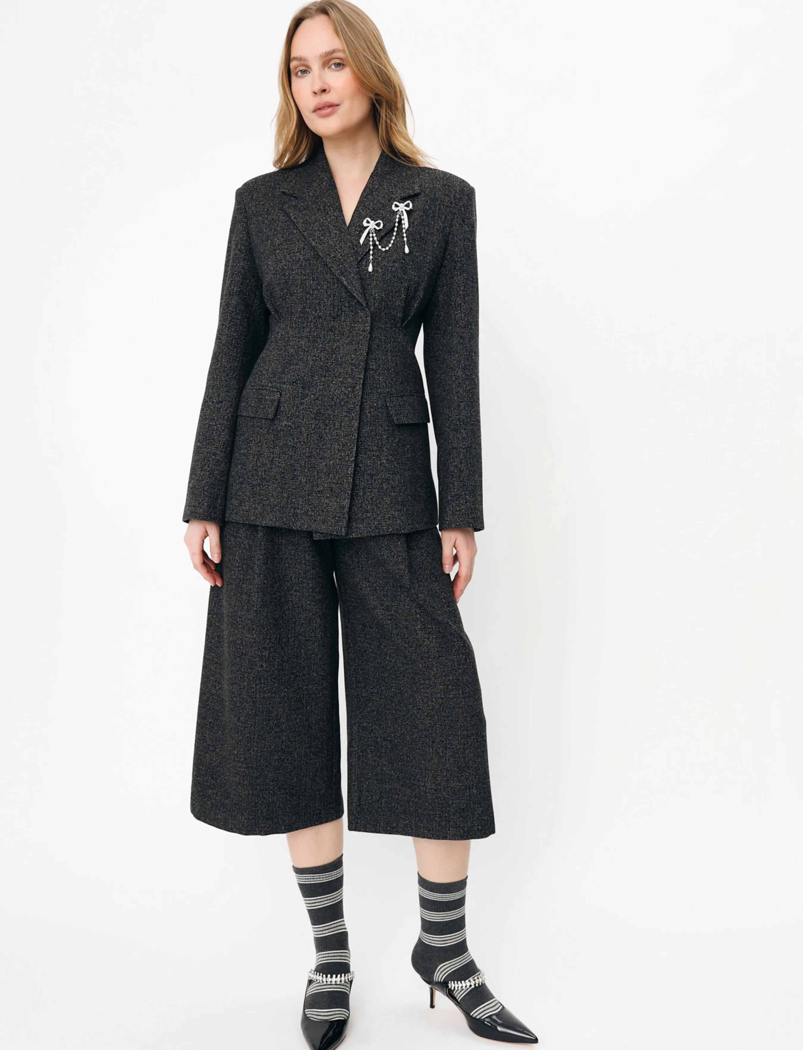 crās Leonoracras Pants - Transitional Layering - SALT AND PEPPER / grey
