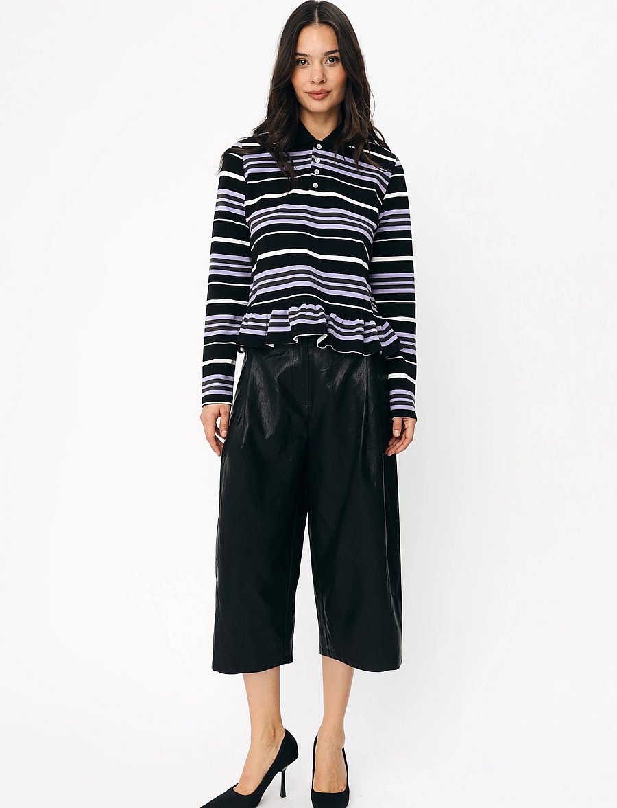 crās - Penelopecras Polo - polo shirts - black lavender stripe - 0