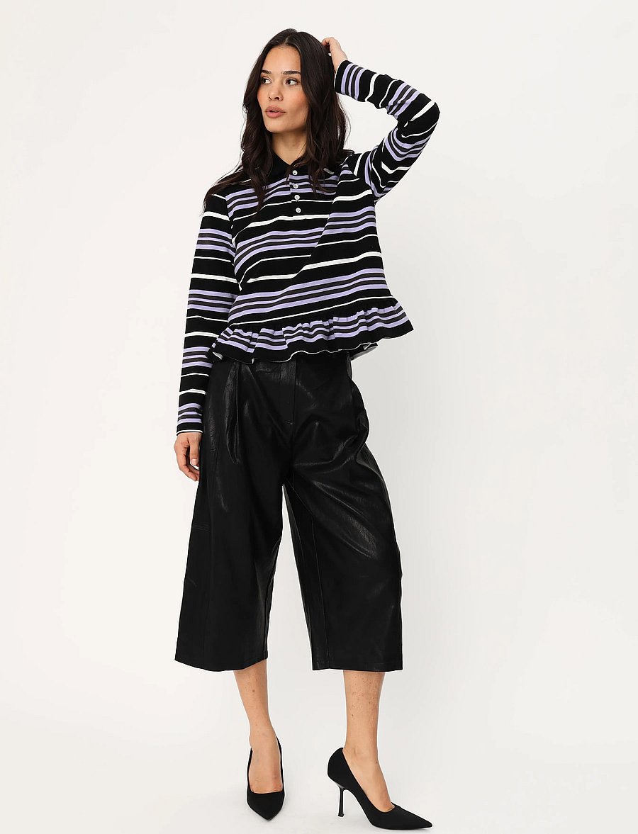 crās - Penelopecras Polo - polo shirts - black lavender stripe - 3