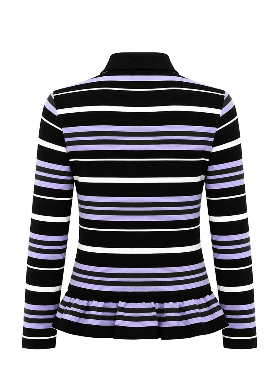 crās - Penelopecras Polo - polo shirts - black lavender stripe - 2
