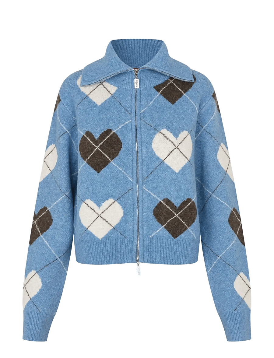 crās - Siricras Cardigan - blue hearts - 1