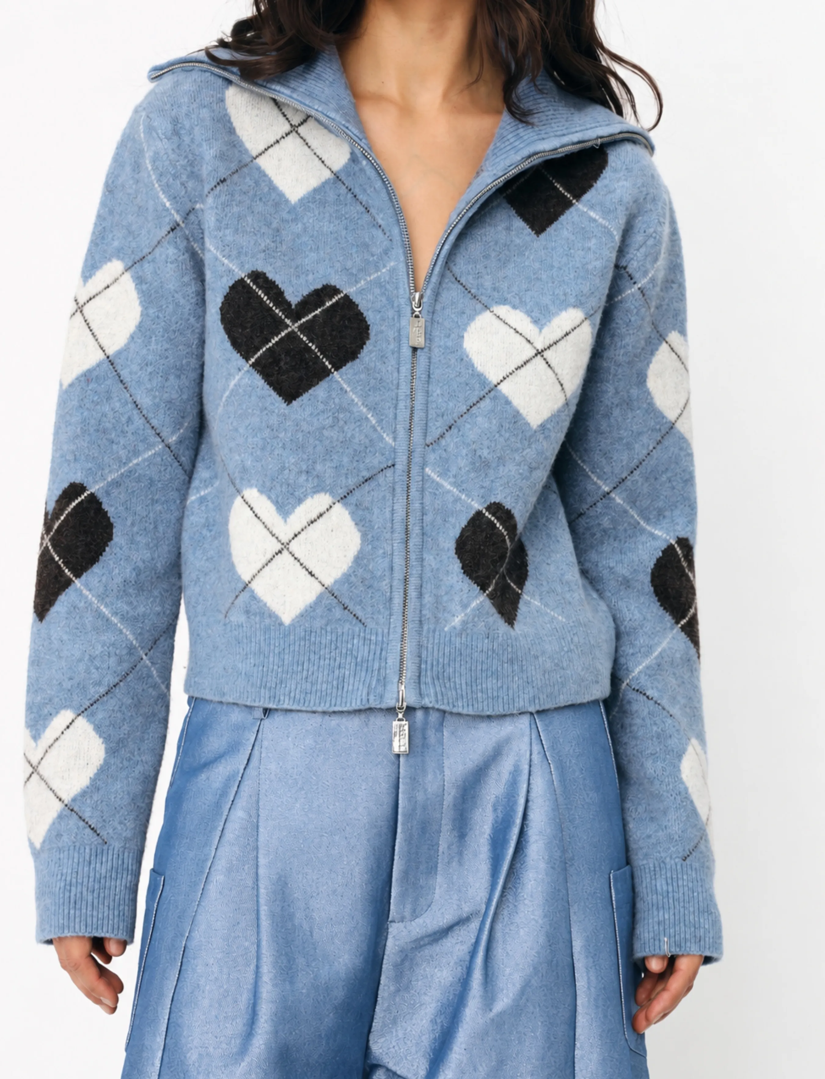 crās - Siricras Cardigan - blue hearts - 0