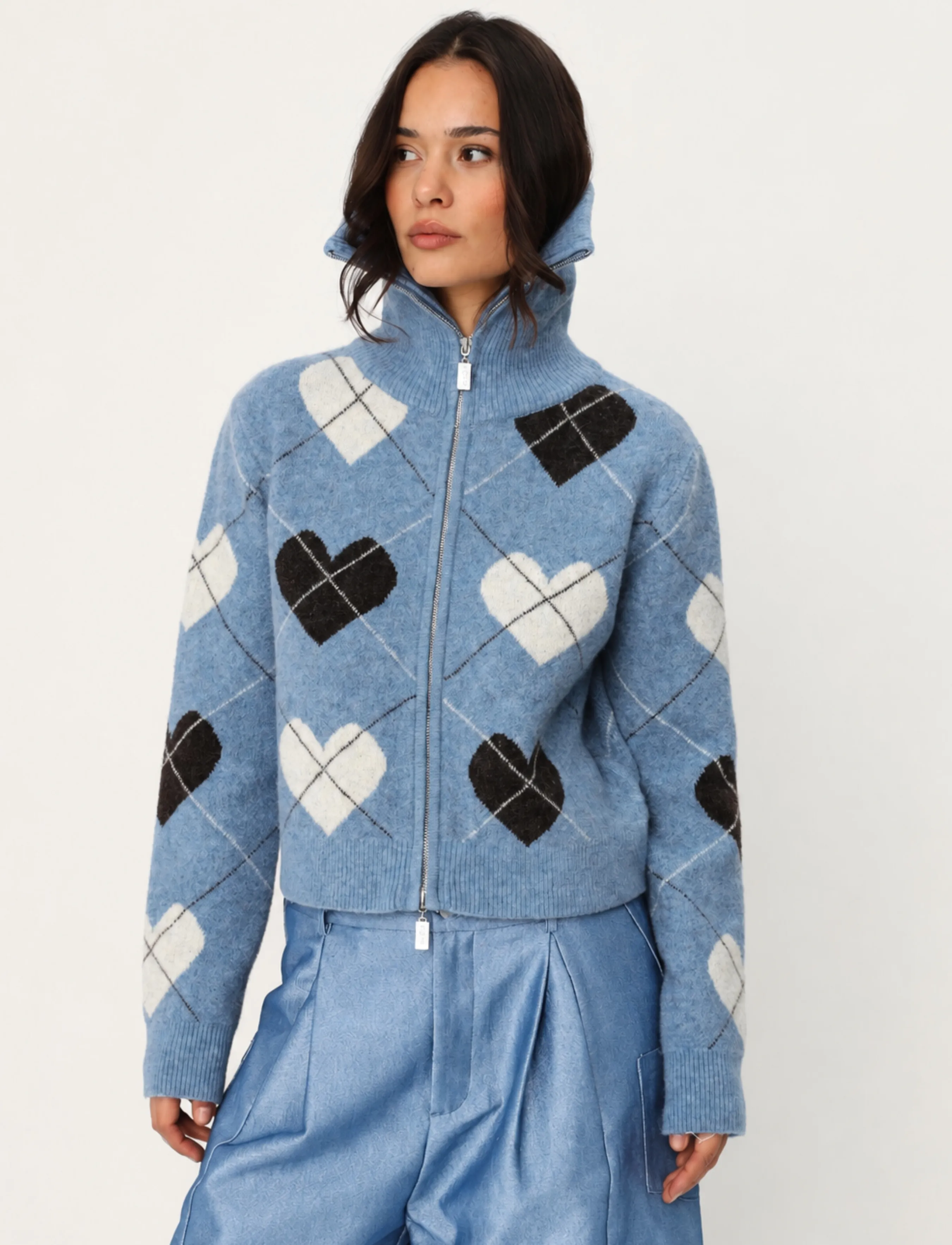 crās - Siricras Cardigan - blue hearts - 3
