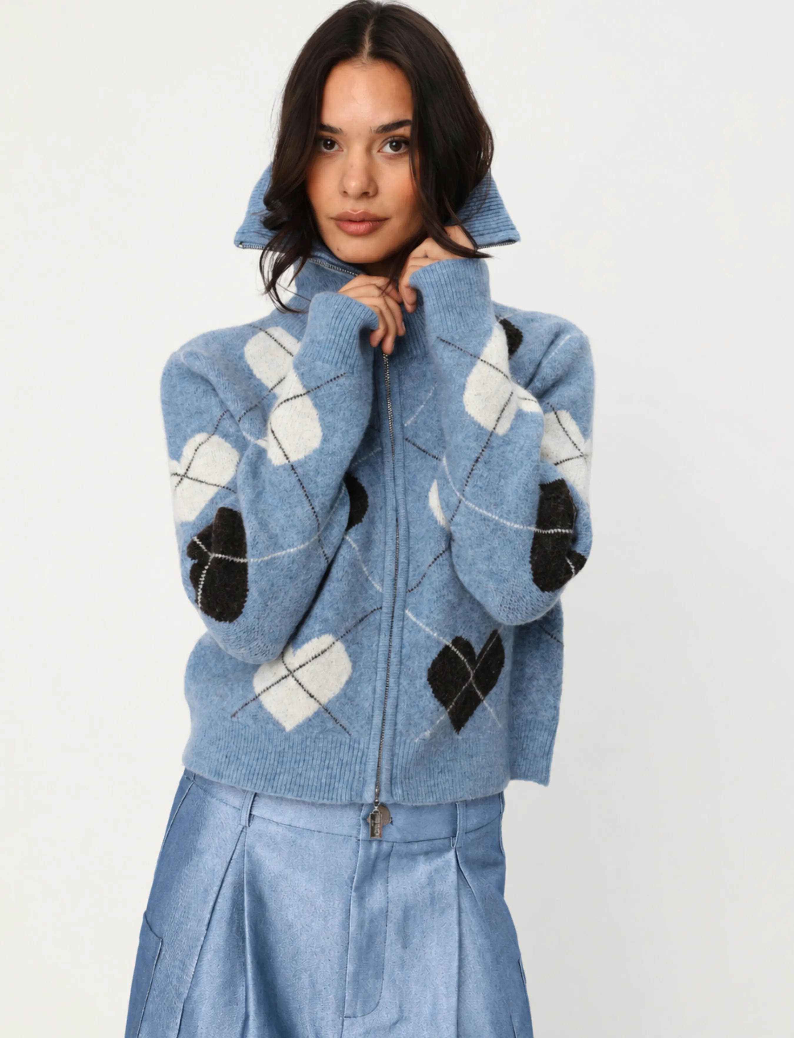crās - Siricras Cardigan - blue hearts - 4