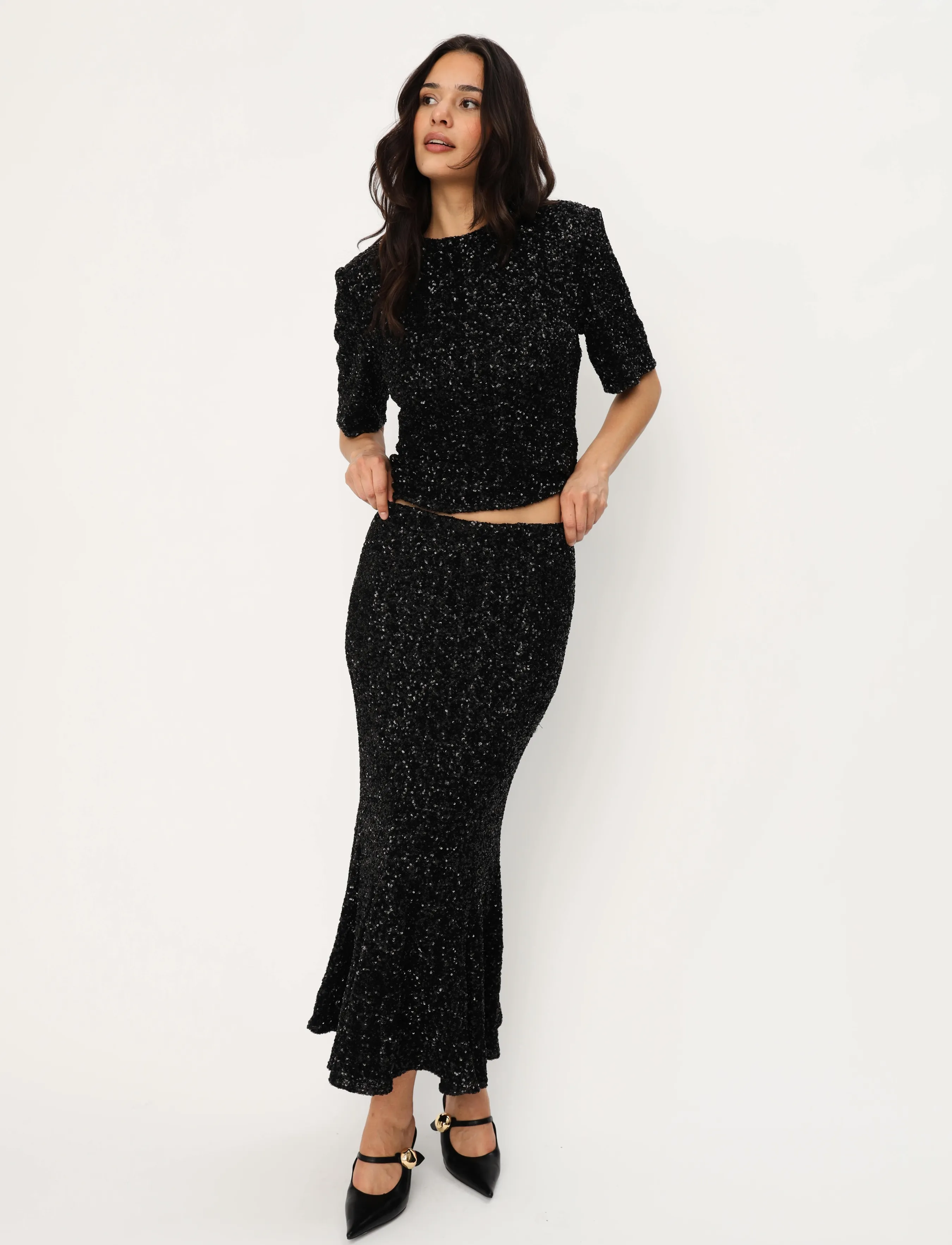 crās - Ziacras Skirt - pailletten-röcke - black - 4