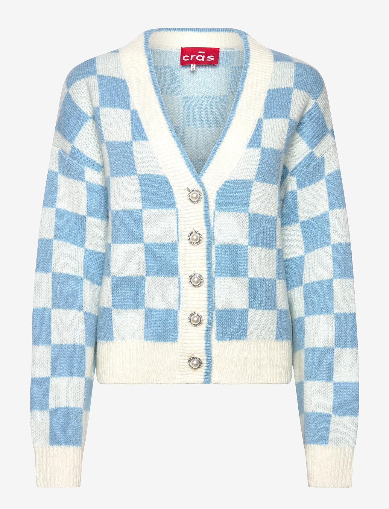 crās - Rosittacras Cardigan - koftor - air blue check - 1
