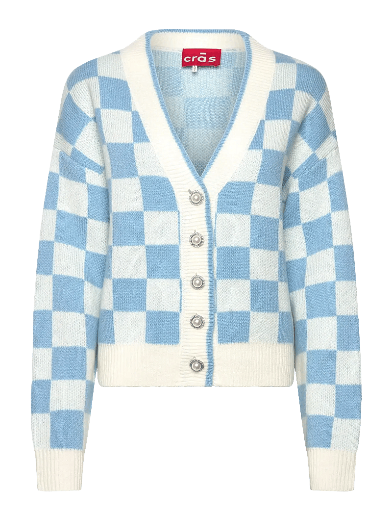 crās - Rosittacras Cardigan - koftor - air blue check - 1