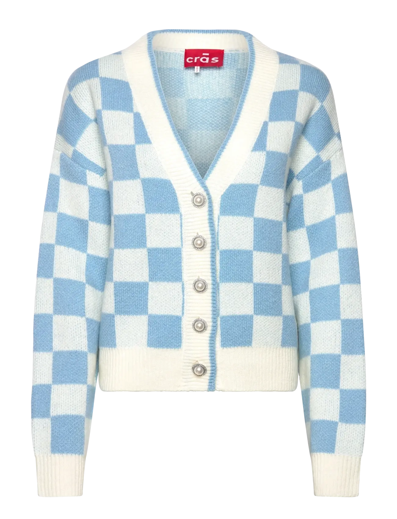 crās Rosittacras Cardigan - Cras - AIR BLUE CHECK / blue