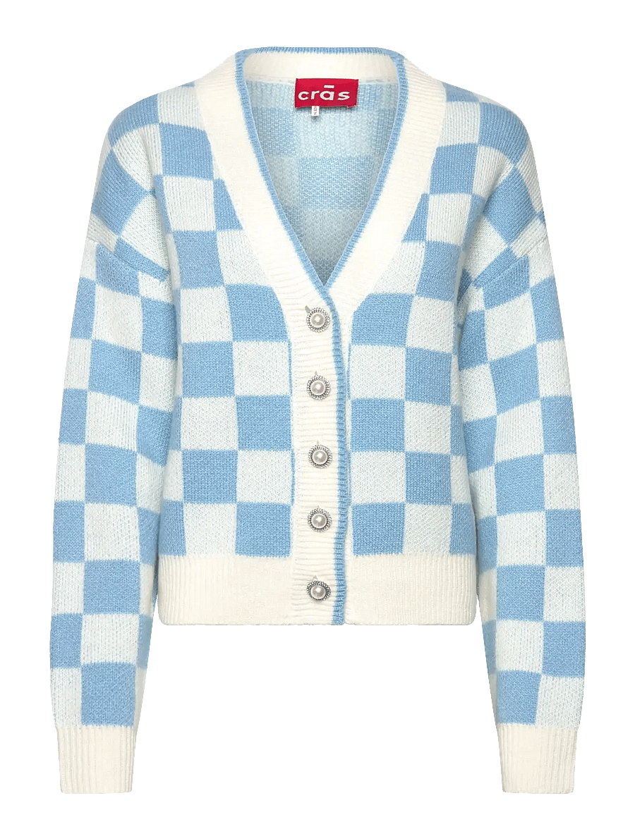 crās - Rosittacras Cardigan - strickjacken - air blue check - 1