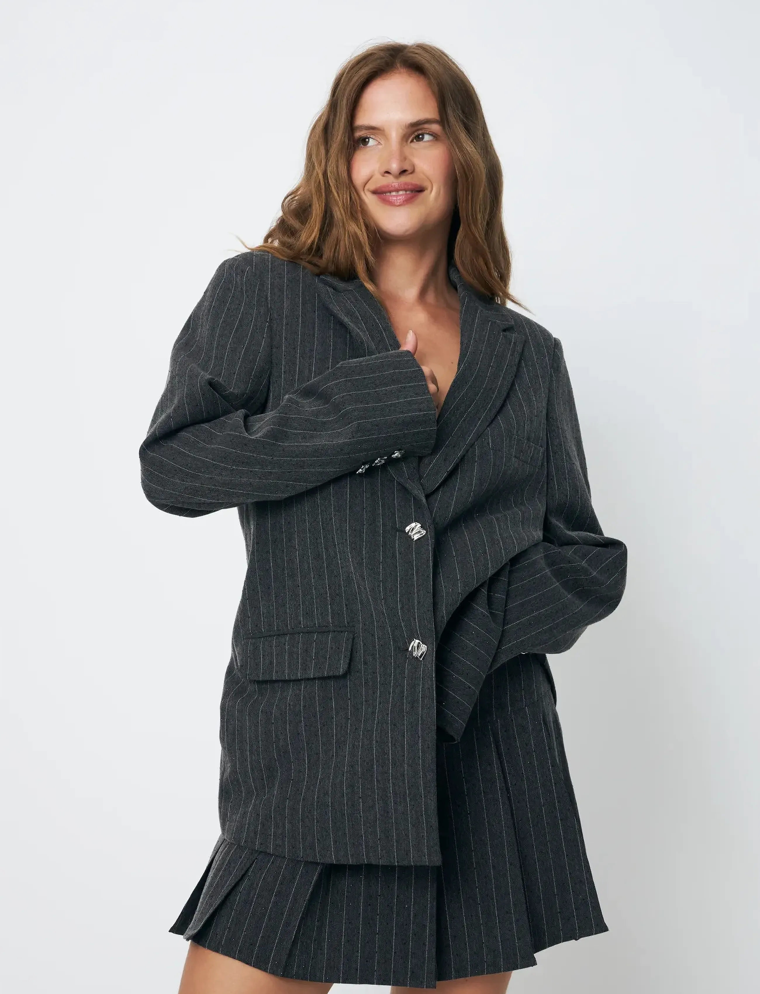 crās - Dianacras Blazer - einreihige blazer - 9005 rhinestone grey - 4