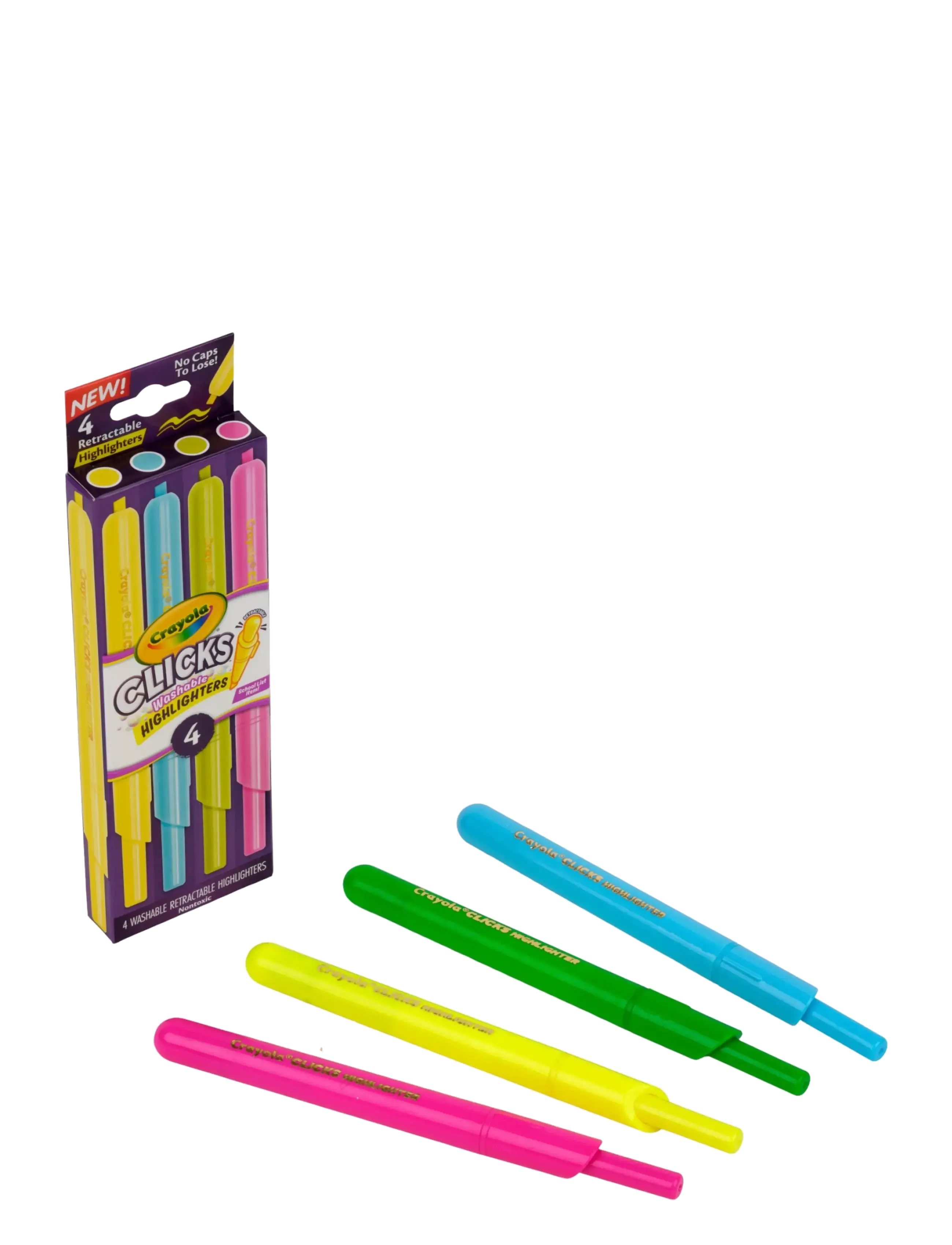 Crayola - Crayola Clicks Retractable Highlighters 4 Pcs - multi - 1