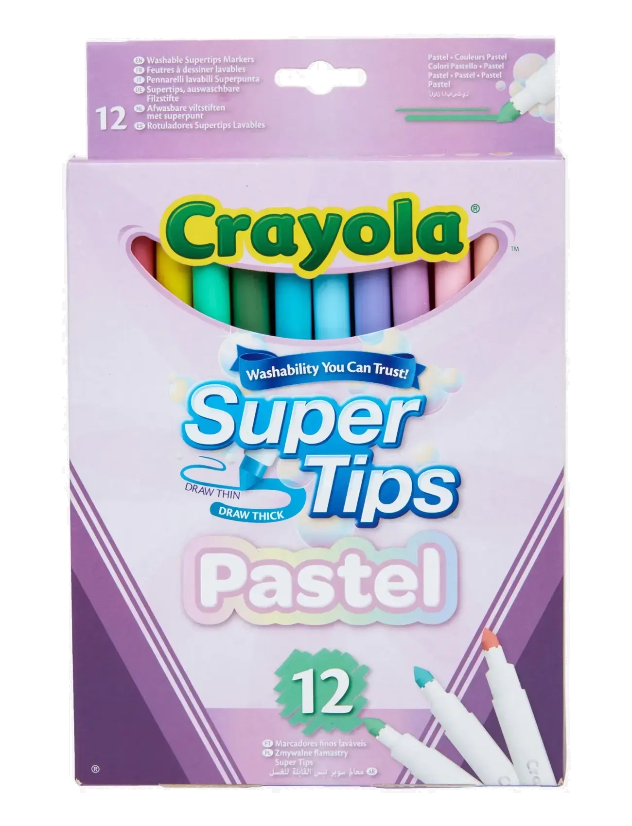 Crayola Crayola Supertips Pastel Washable Markers 12 Pcs, One Size, Multi/patterned, Tegning > Farveblyanter, Børn
