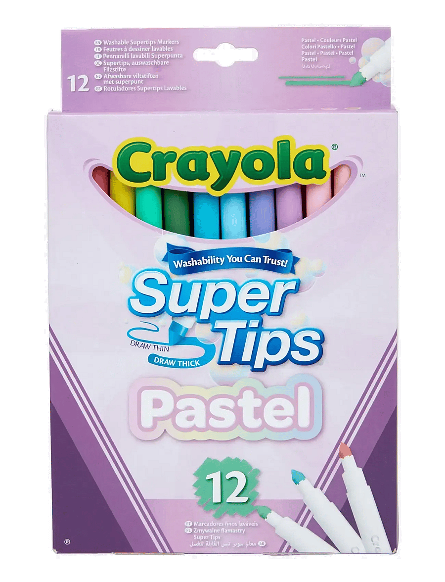 Crayola - Crayola Supertips Pastel Washable Markers 12 Pcs - bleistifte - multi coloured - 0