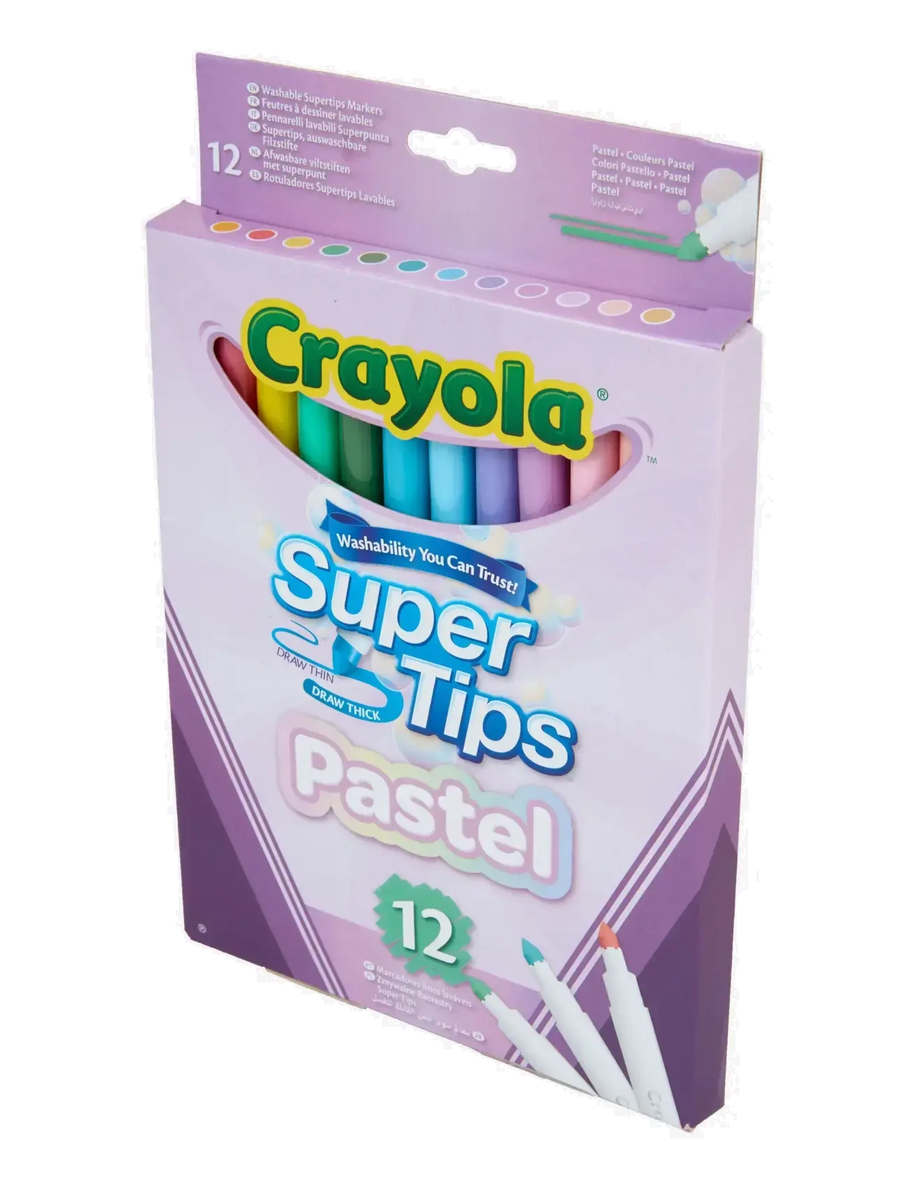 Crayola - Crayola Supertips Pastel Washable Markers 12 Pcs - pennor - multi coloured - 1