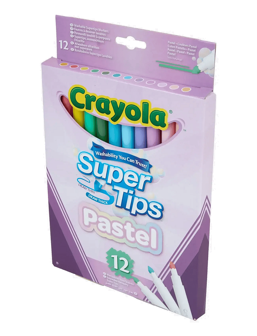 Crayola - Crayola Supertips Pastel Washable Markers 12 Pcs - bleistifte - multi coloured - 1