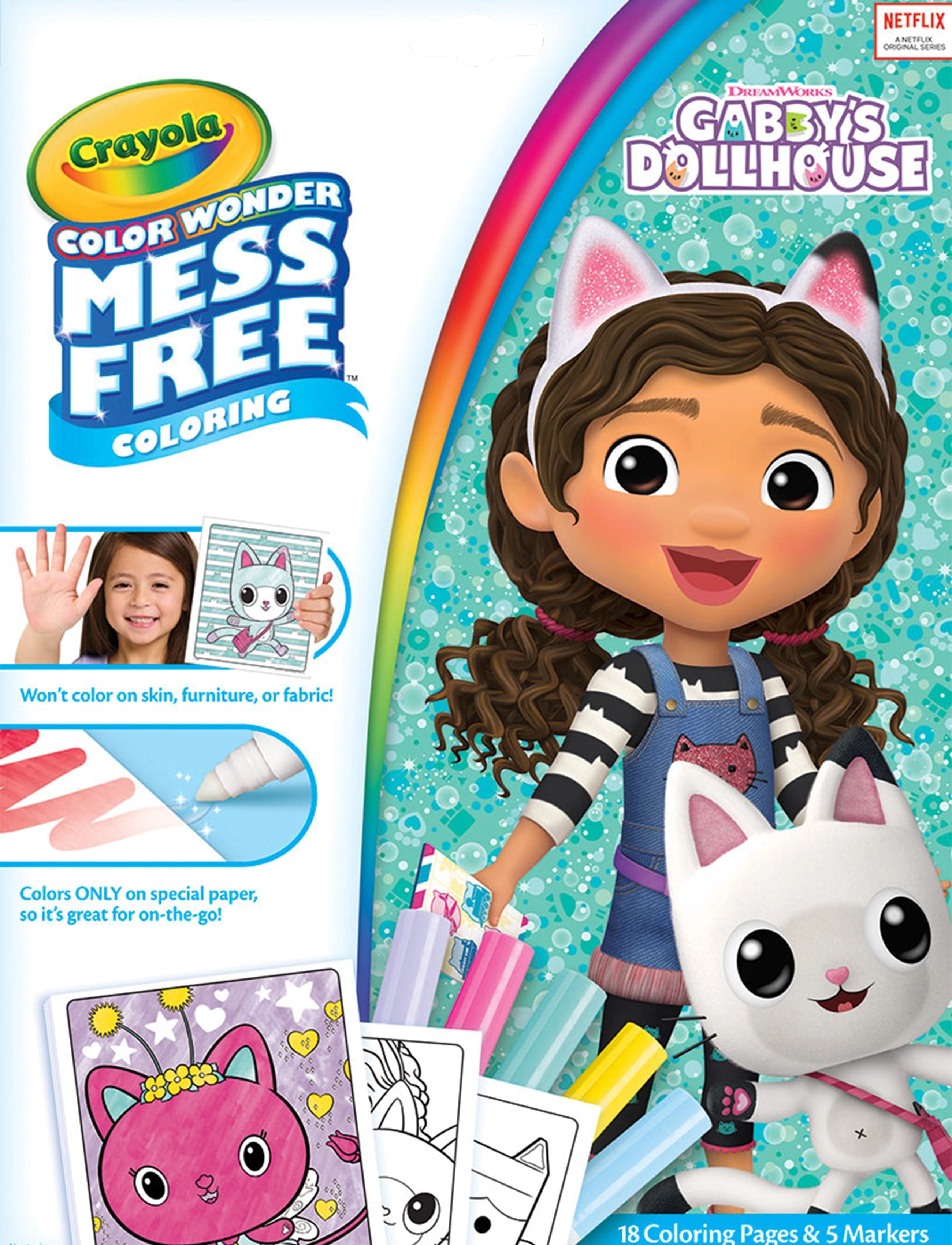 Crayola Colour Wonder Gabby's Dollhouse, One Size, Drawing, Mehrfarbig/gemustert - Coloured Pencils, Kinder