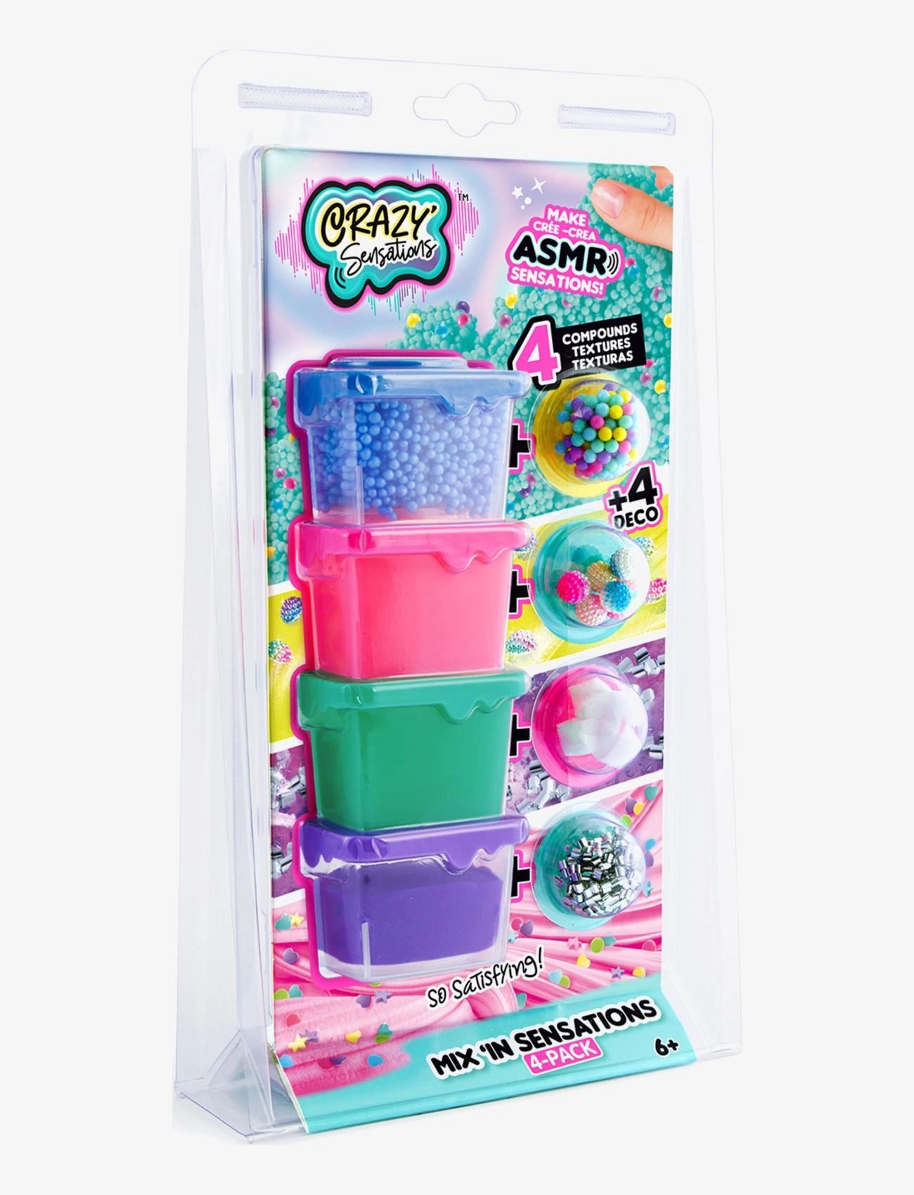 Crazy Sensations Crazy Sensations Mixin Sensations 4 Pack, One Size, Multi/patterned, Håndværk > Slime, Børn
