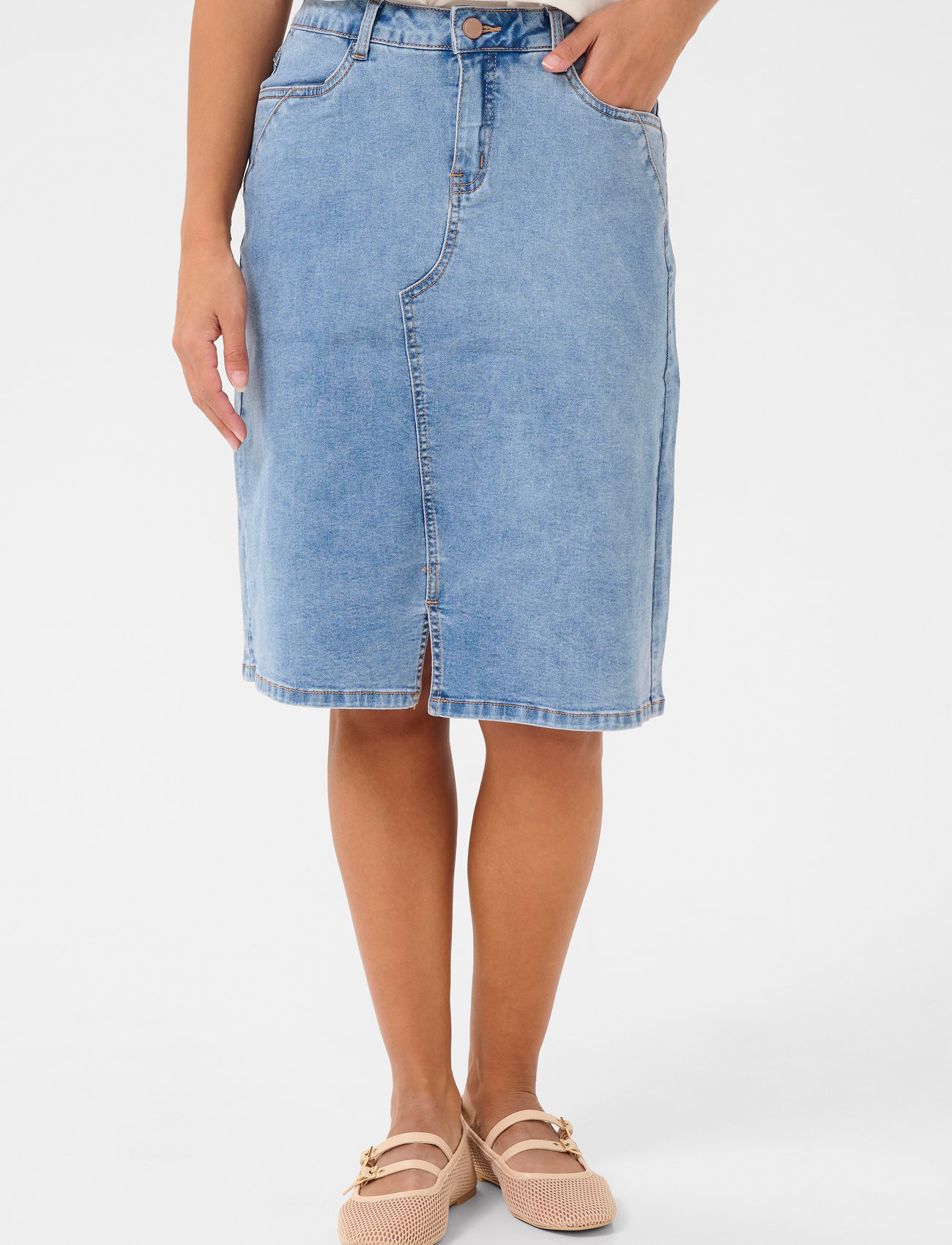 Cream Crlone Skirt - Blue - 34