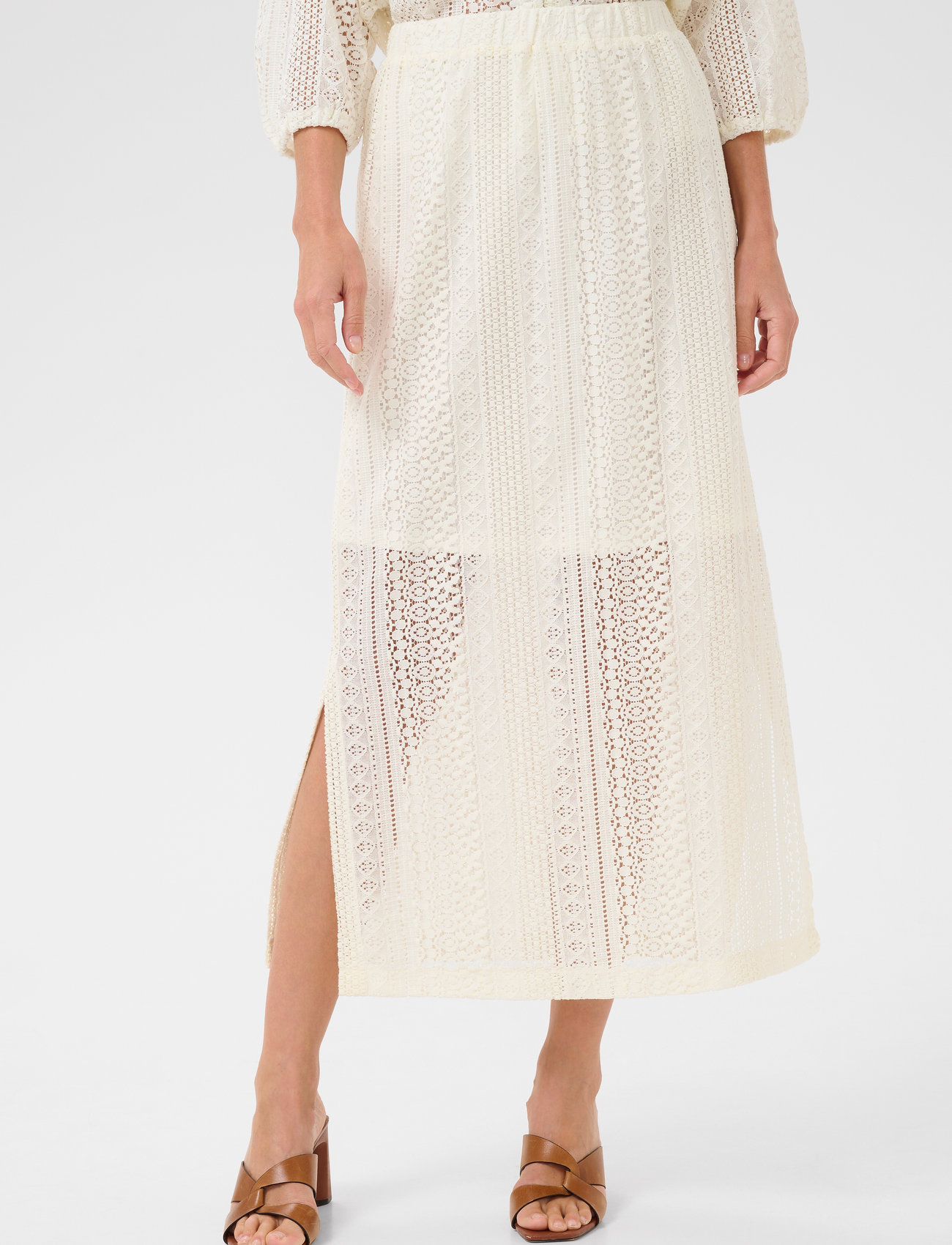 Cream Crrubby Lace Skirt - Cream - 34