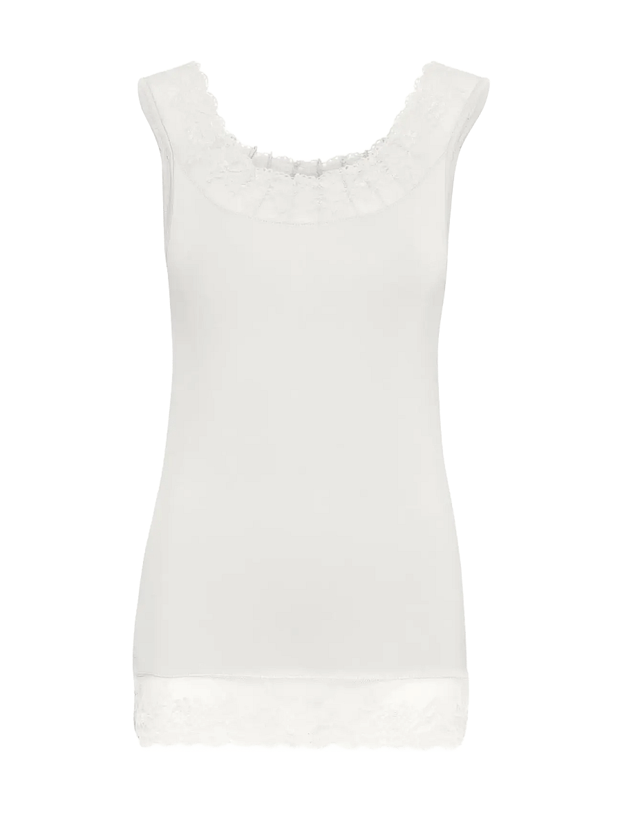 Cream - Florence Top - varrukateta topid - chalk - 1