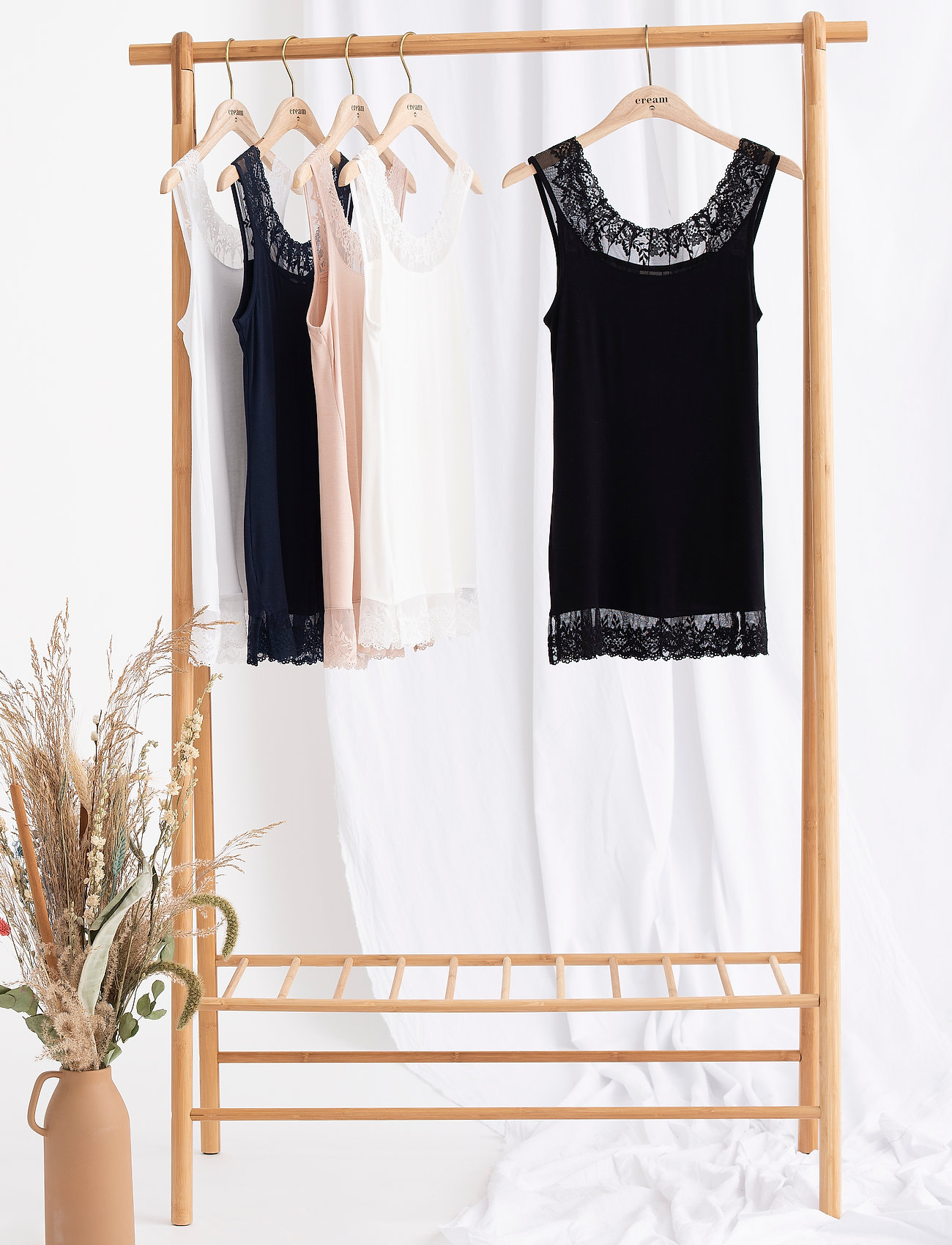 Cream - Florence Top - sleeveless tops - pitch black - 0
