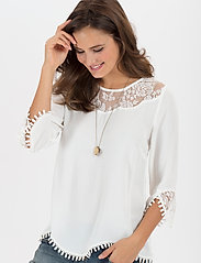 Cream - Kalanie Blouse - long-sleeved blouses - chalk - 1