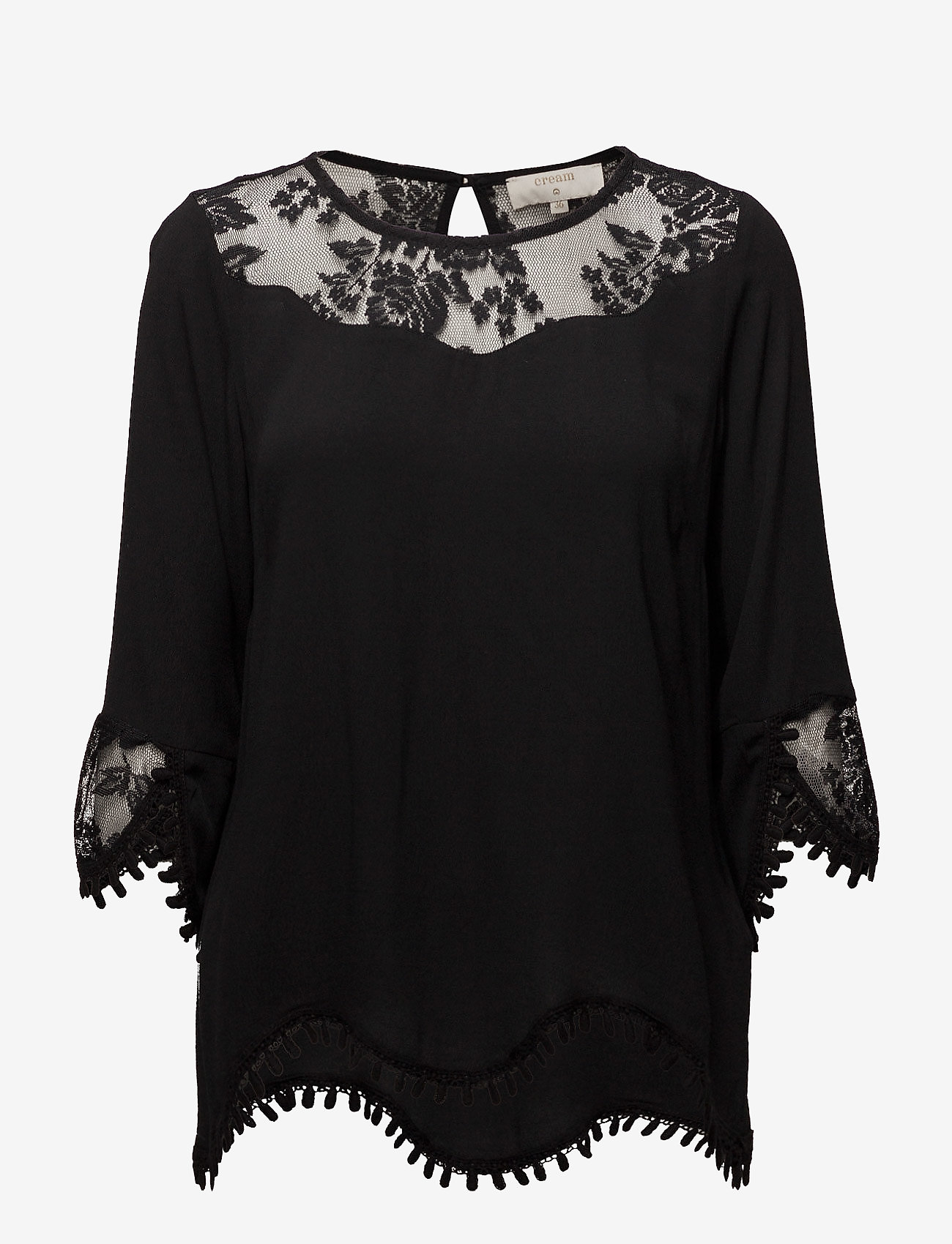 Cream - Kalanie Blouse - blouses met lange mouwen - pitch black - 0