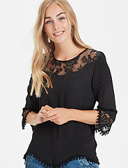Cream - Kalanie Blouse - long-sleeved blouses - pitch black - 2