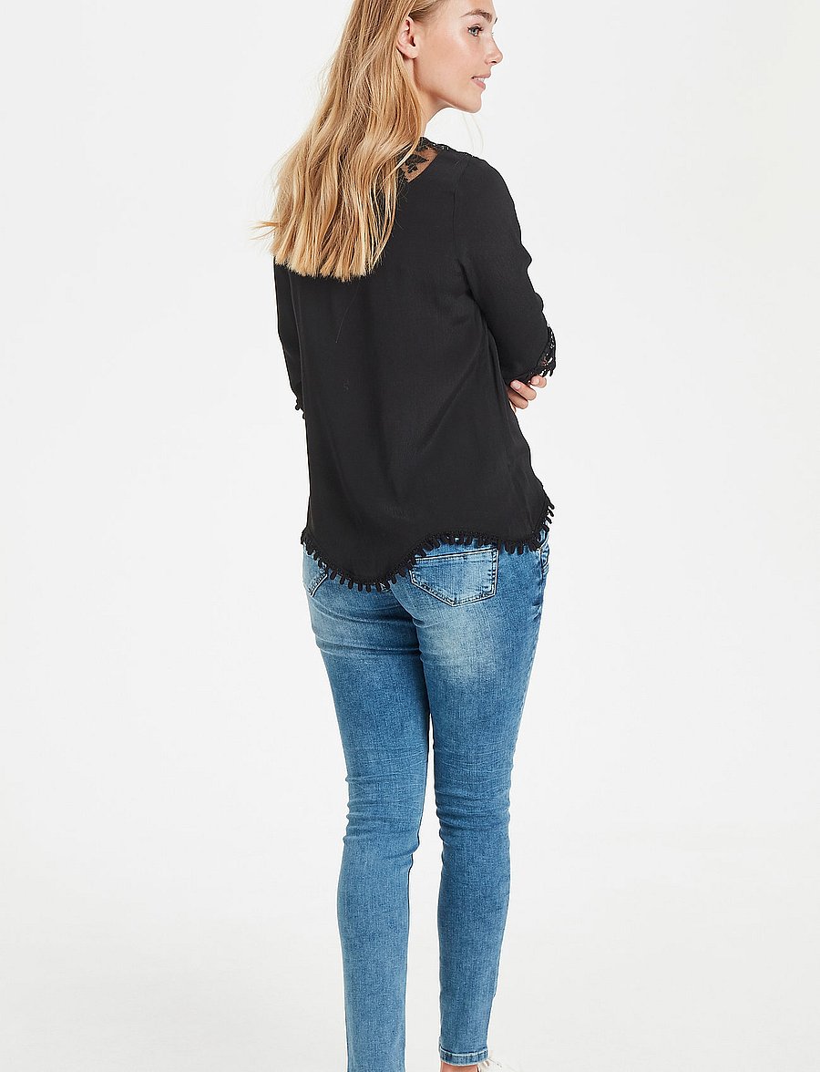 Cream - Kalanie Blouse - langärmelige blusen - pitch black - 4