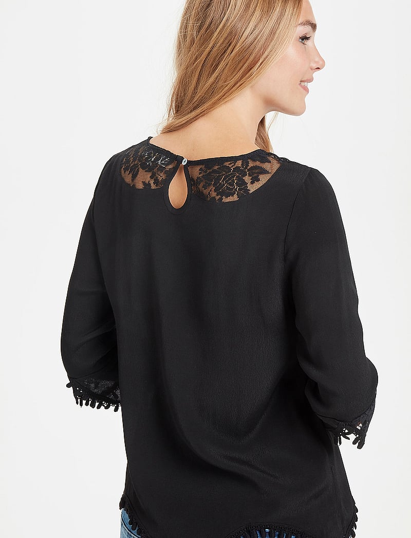 Cream - Kalanie Blouse - långärmade blusar - pitch black - 5