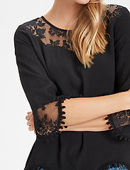Cream - Kalanie Blouse - long-sleeved blouses - pitch black - 6