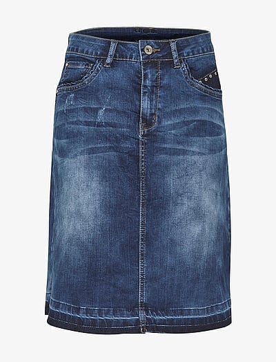 Patched Denim Skirt - Midinederdele
