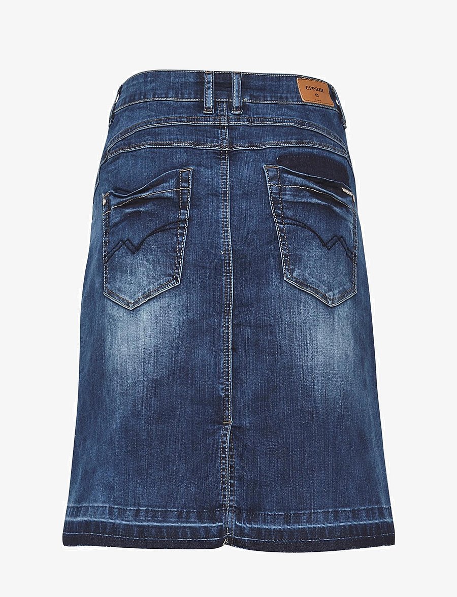 Cream - Patched denim Skirt - jeansröcke - rich blue denim - 2