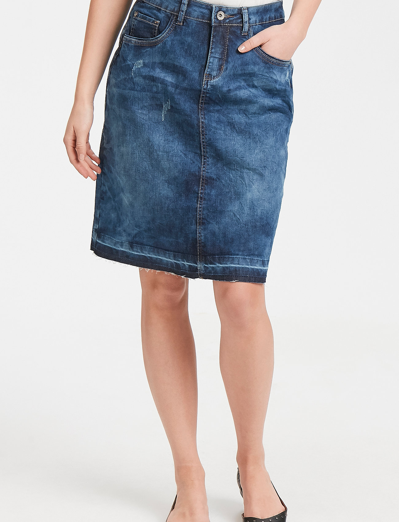 Cream - Patched denim Skirt - jupes en jeans - rich blue denim - 0