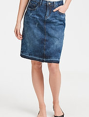 Cream - Patched denim Skirt - jeansowe spódnice - rich blue denim - 0