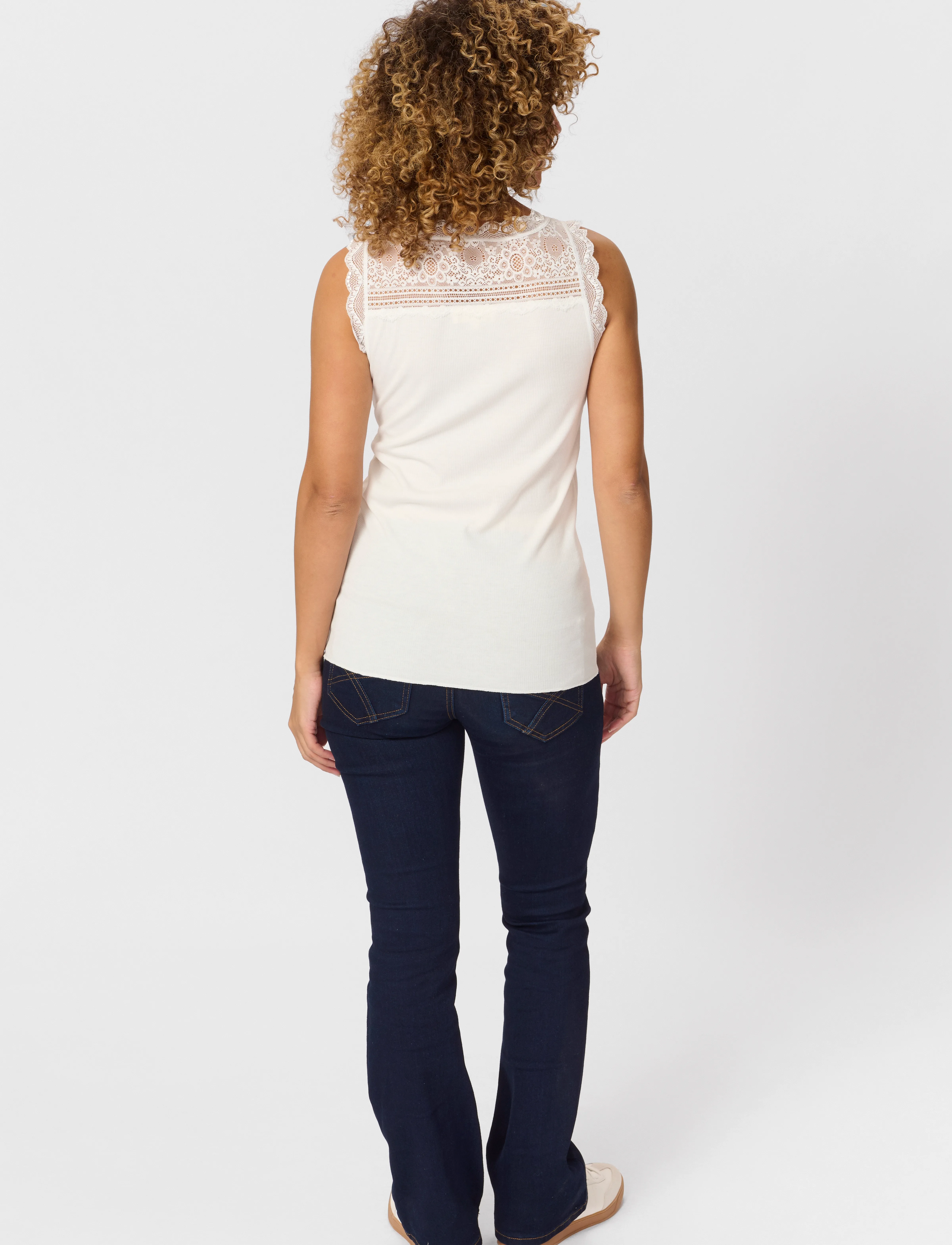 Cream - Vanessa top - topi bez piedurknēm - chalk - 4