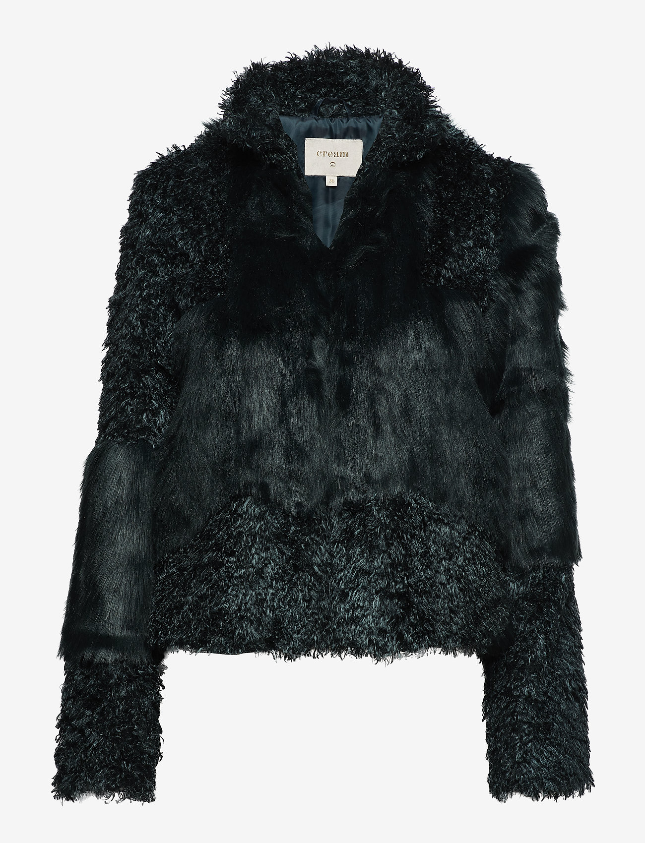 Cream - Cassie Fur Jacket - fall green - 0
