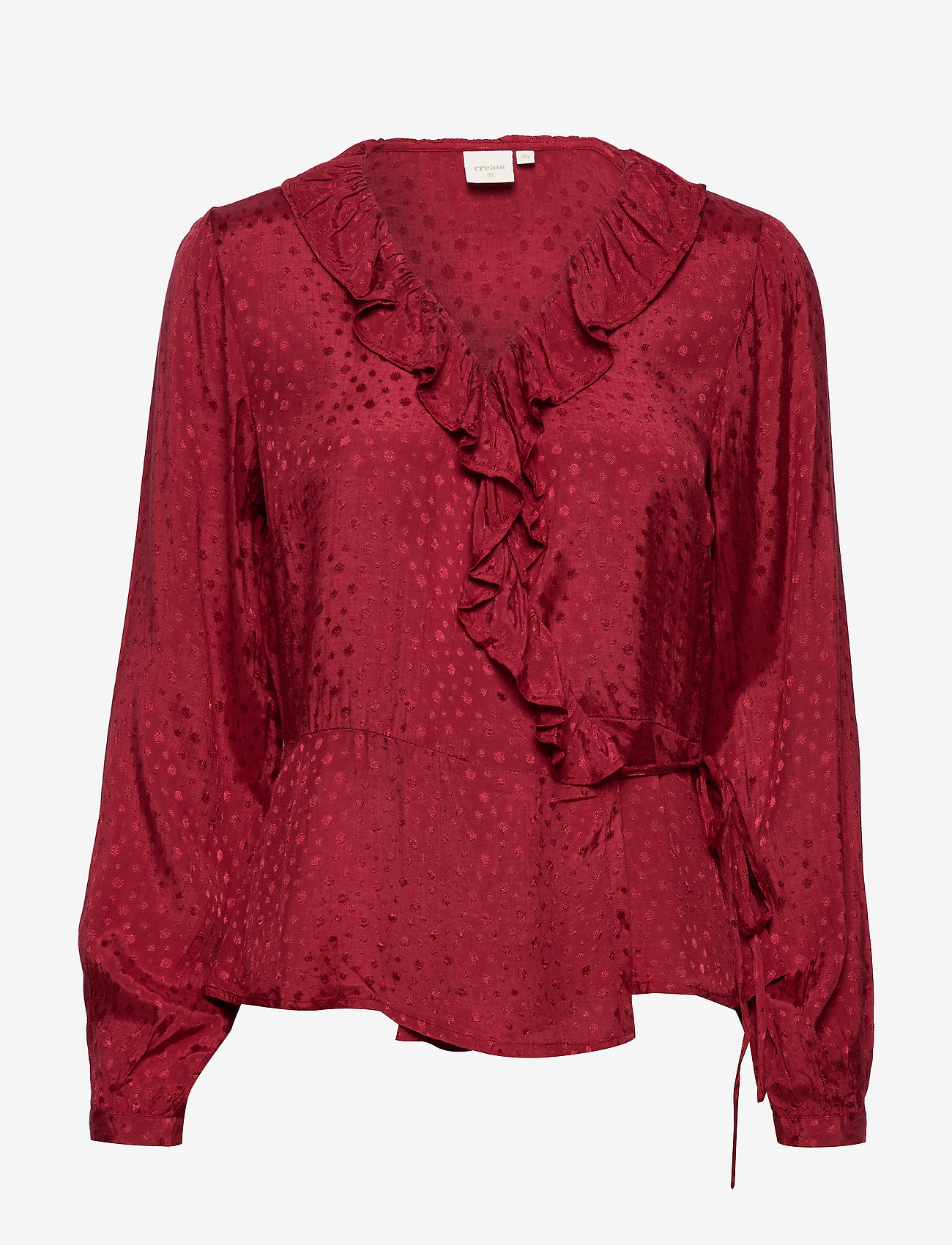 Cream - Sally Wrap Blouse - merlot red - 0
