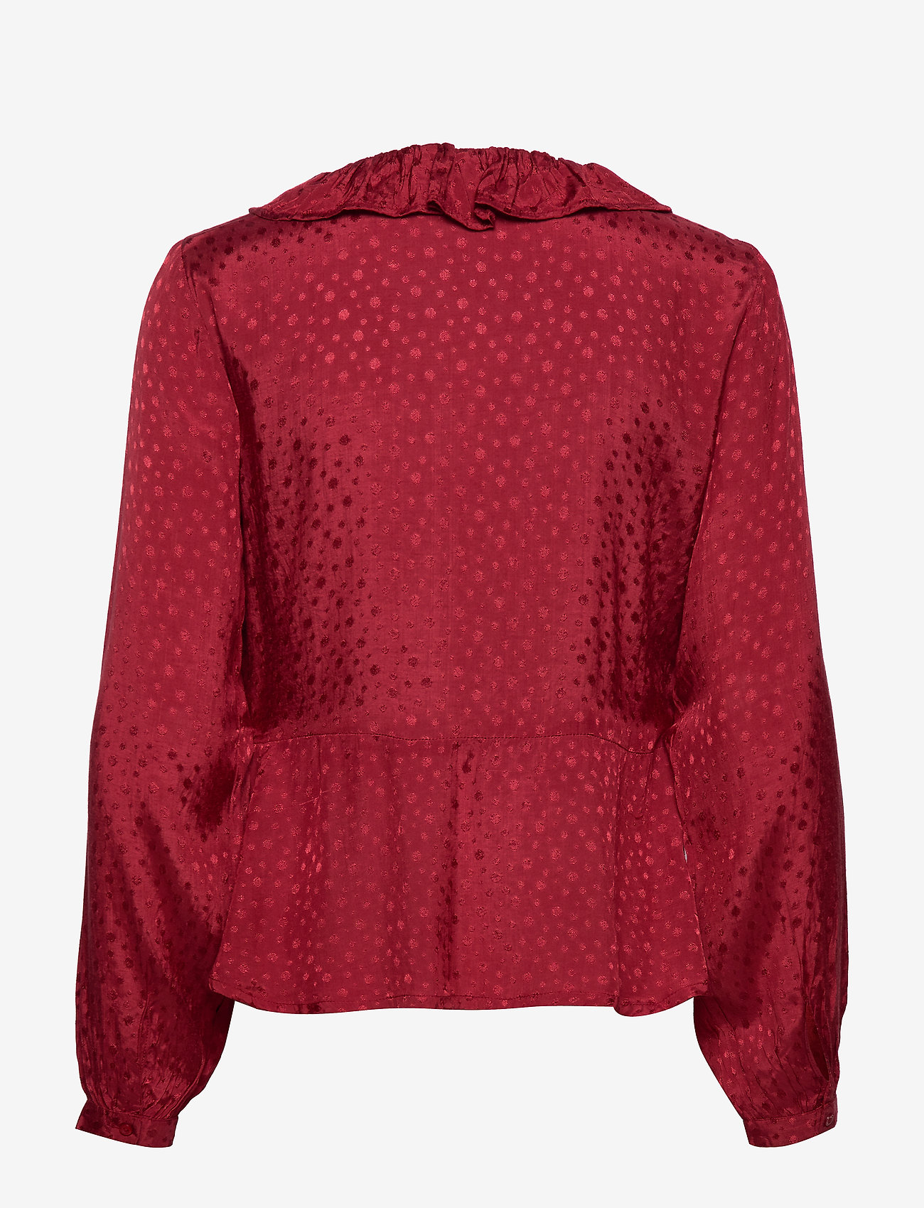 Cream - Sally Wrap Blouse - merlot red - 1